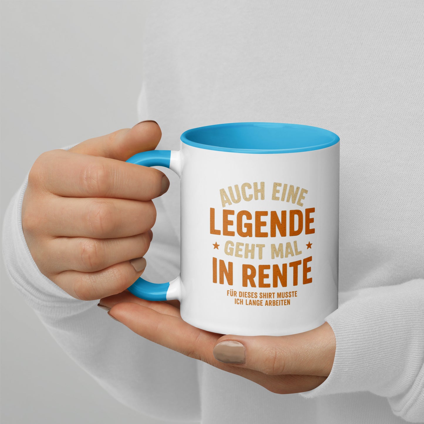 Auch eine Legende geht mal in Rente - Tasse mit farbiger Innenseite