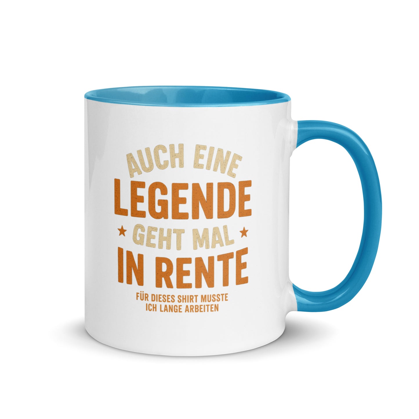 Auch eine Legende geht mal in Rente - Tasse mit farbiger Innenseite