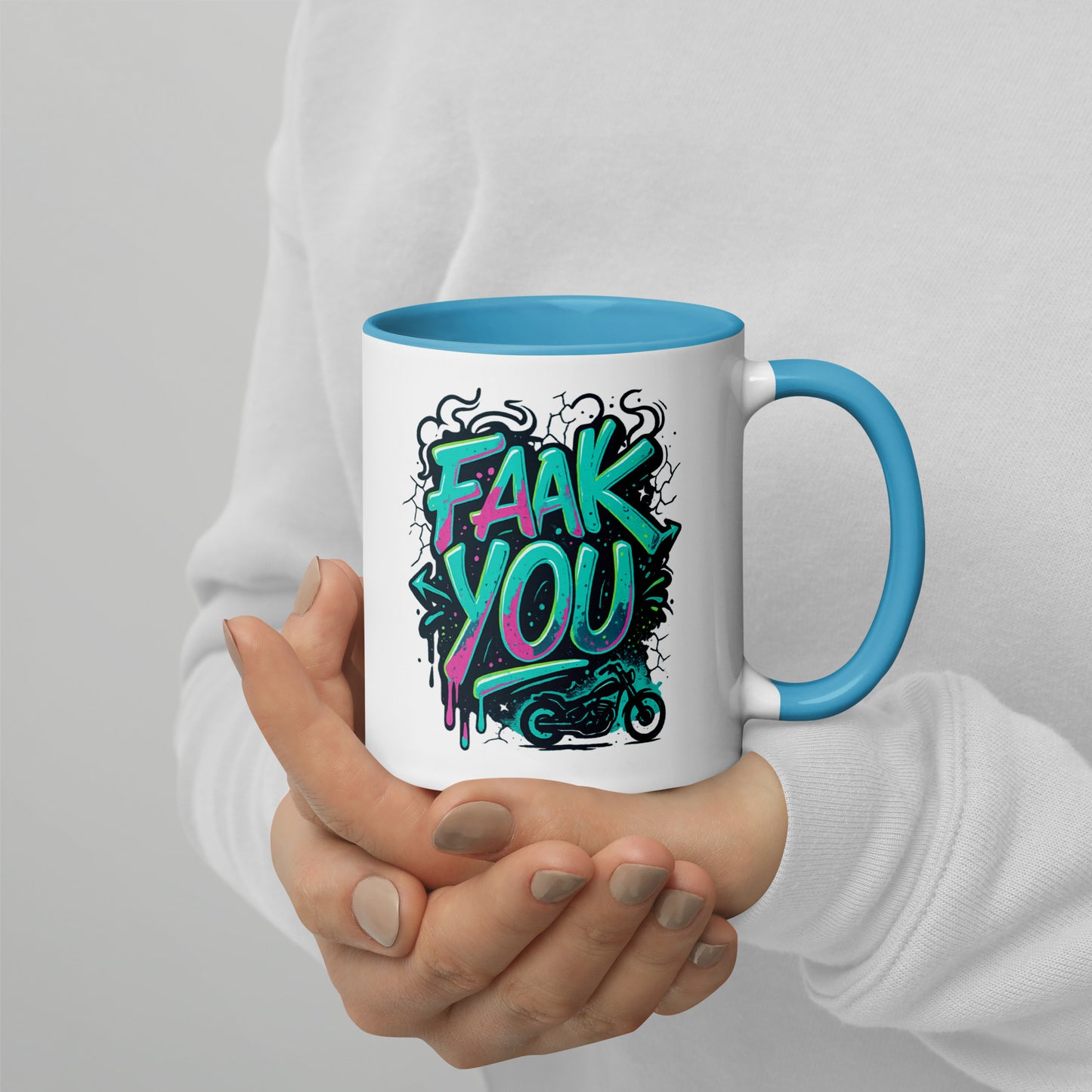 FAAK YOU - Tasse mit farbiger Innenseite