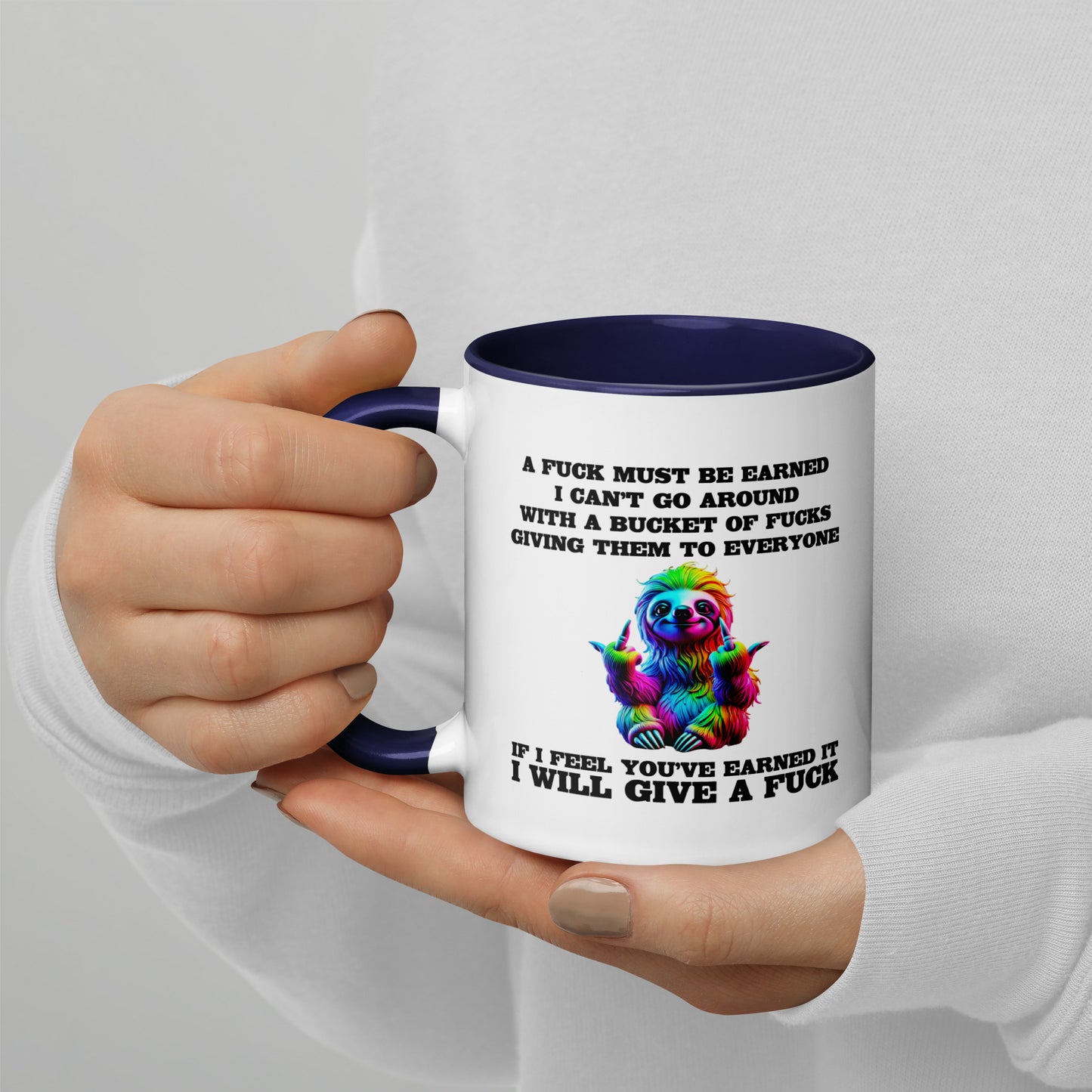 Earned My F*ck - Tasse mit farbiger Innenseite