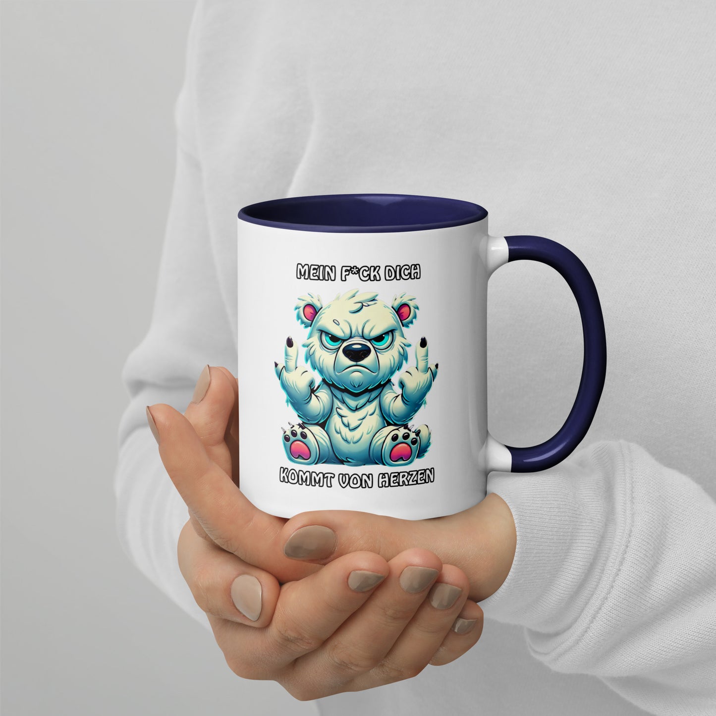 Brummo – Mein F*ck Dich kommt von Herzen - Tasse mit farbiger Innenseite
