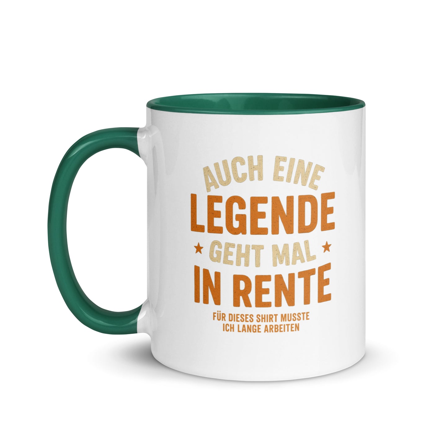 Auch eine Legende geht mal in Rente - Tasse mit farbiger Innenseite