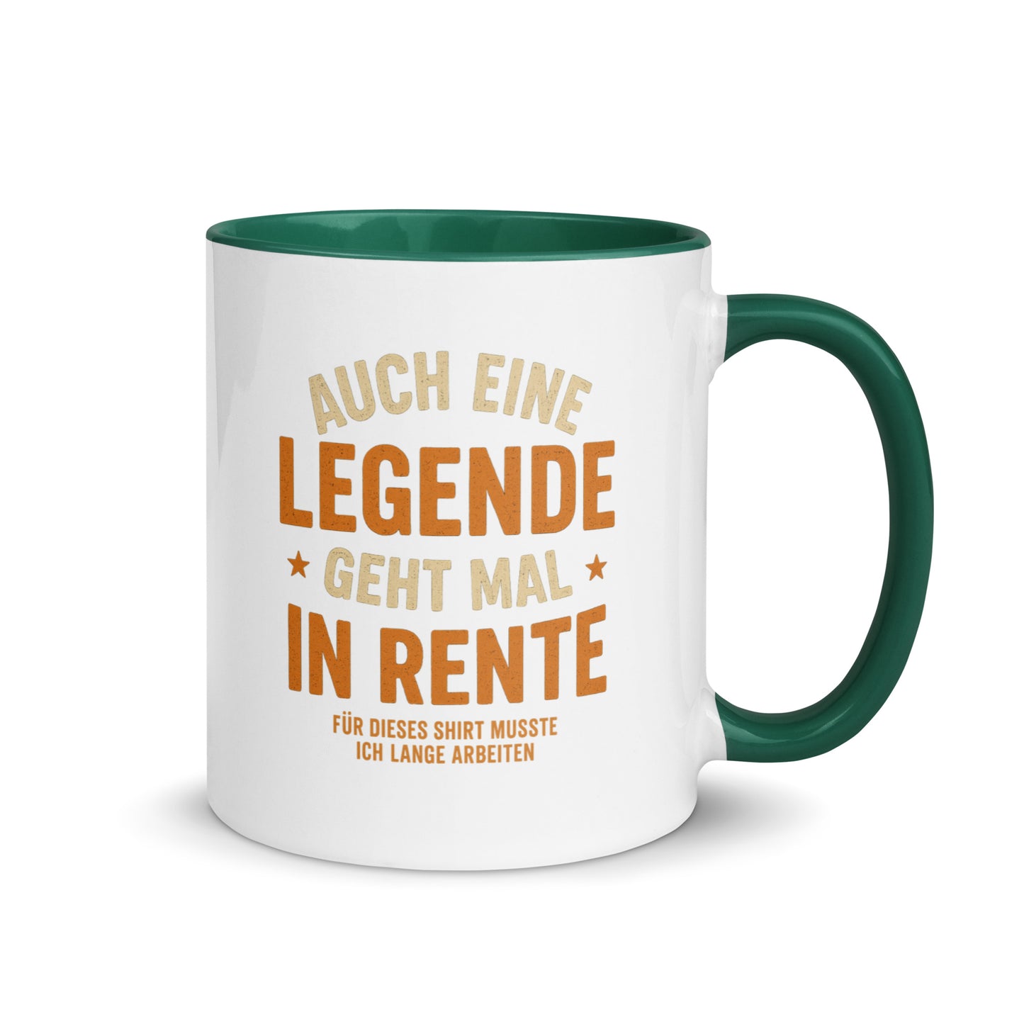 Auch eine Legende geht mal in Rente - Tasse mit farbiger Innenseite