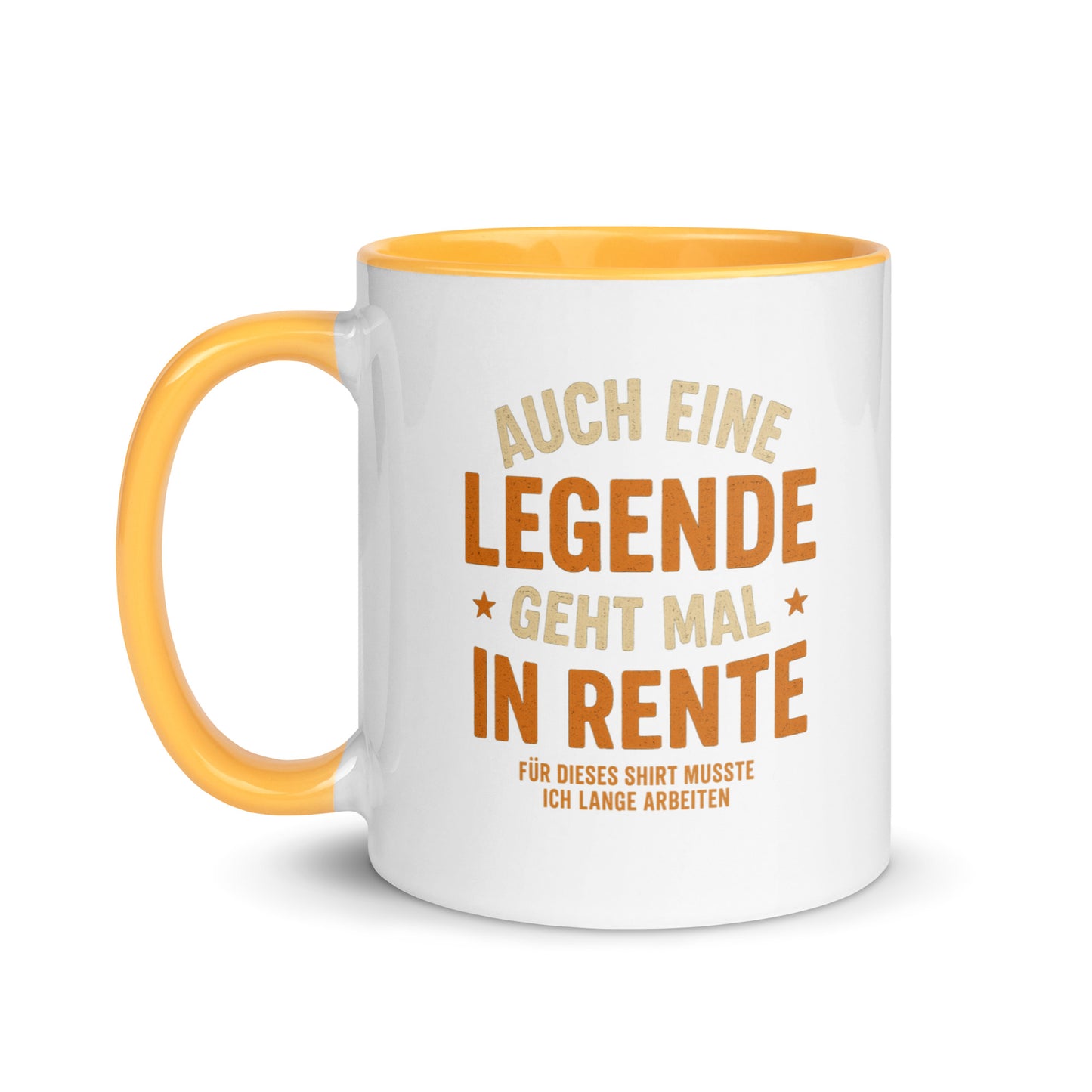 Auch eine Legende geht mal in Rente - Tasse mit farbiger Innenseite
