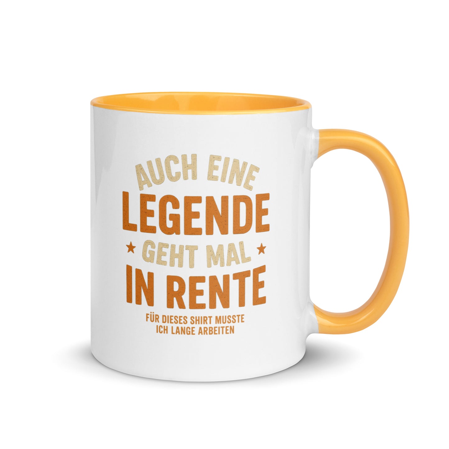 Auch eine Legende geht mal in Rente - Tasse mit farbiger Innenseite