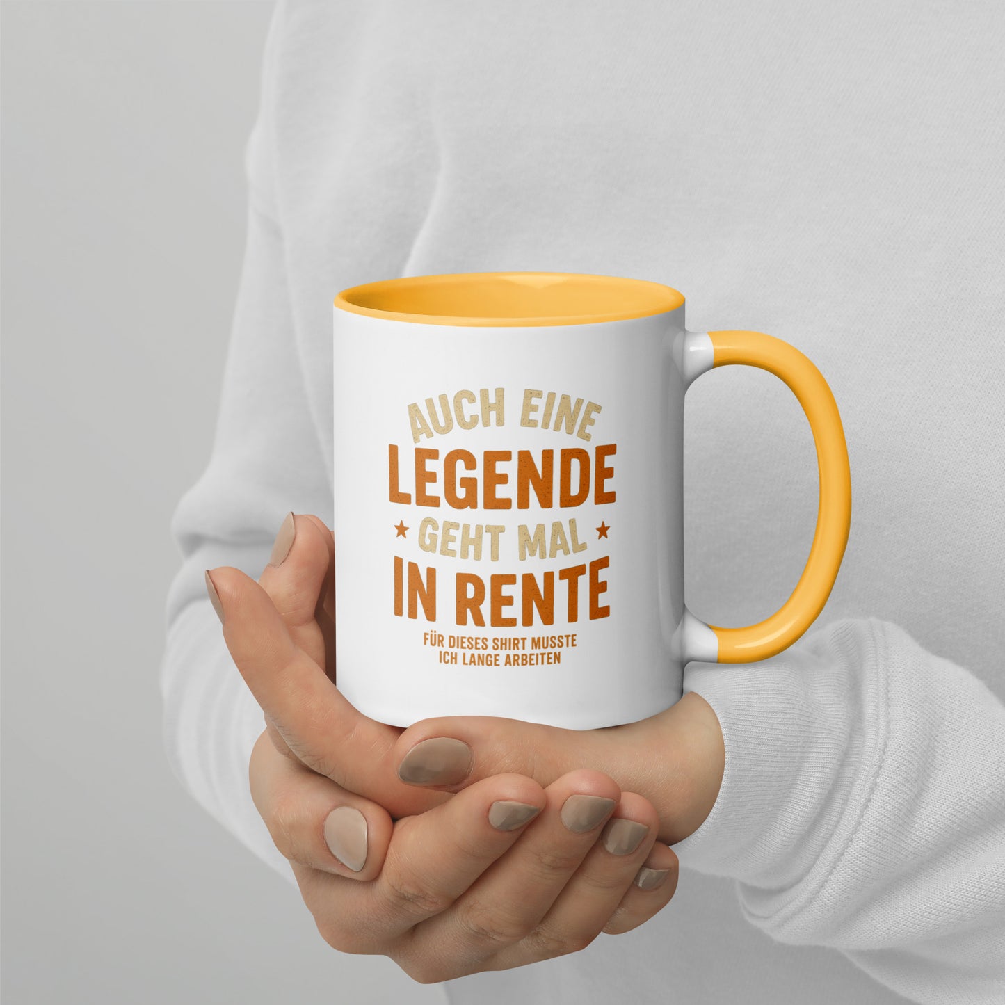 Auch eine Legende geht mal in Rente - Tasse mit farbiger Innenseite