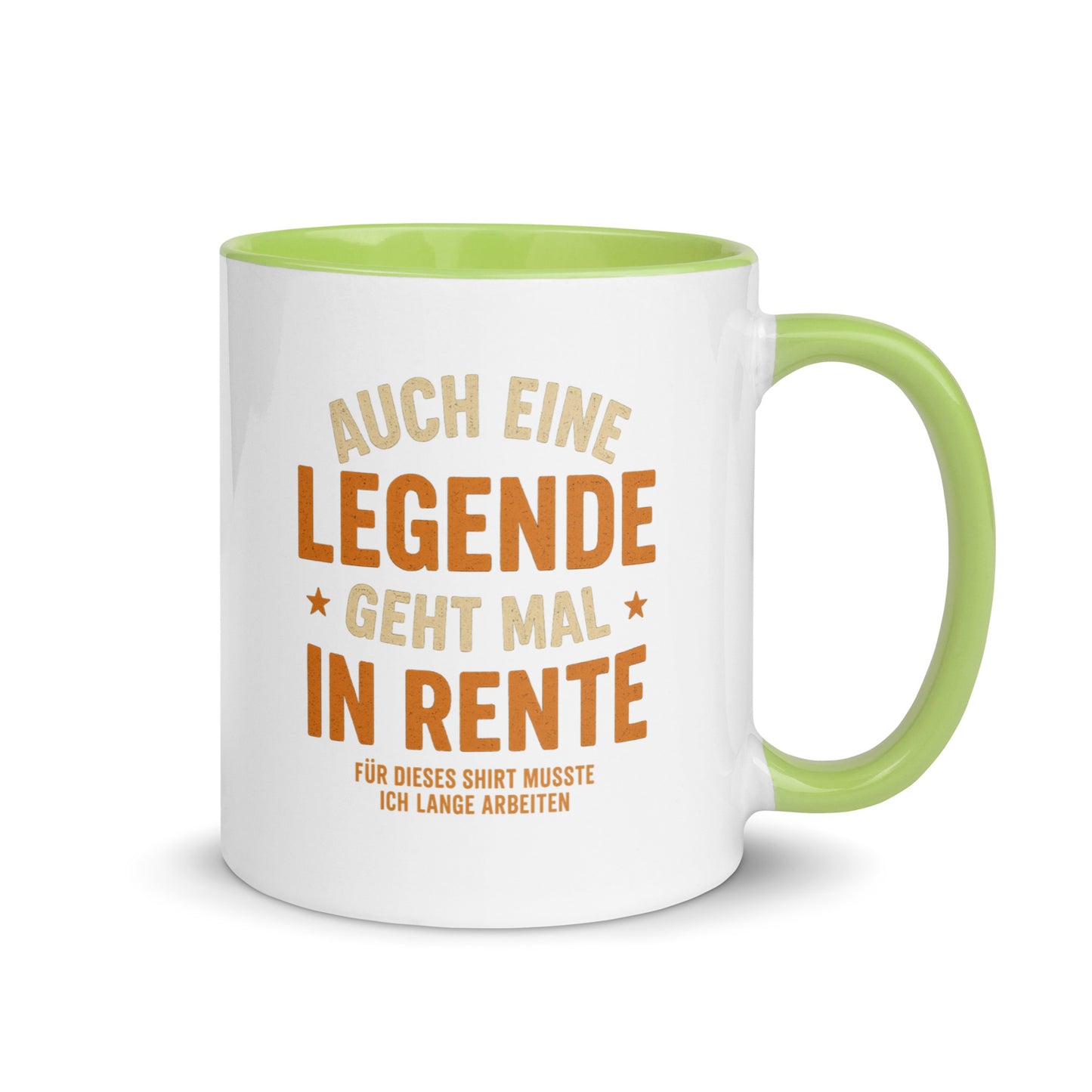 Auch eine Legende geht mal in Rente - Tasse mit farbiger Innenseite