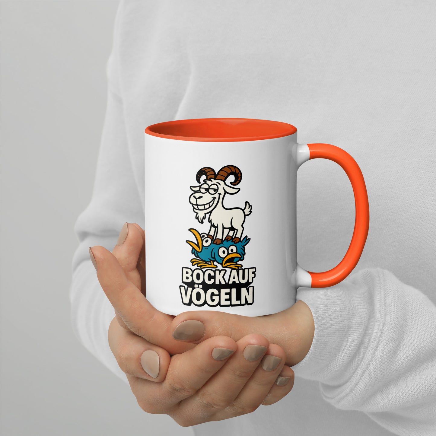 Bock auf Vögeln - Tasse mit farbiger Innenseite