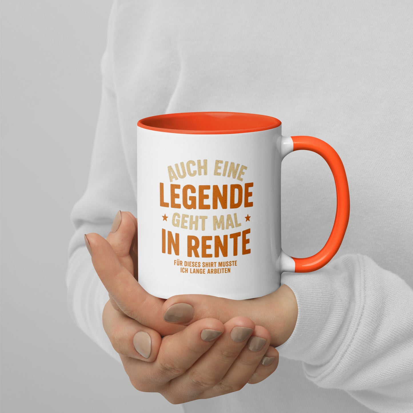 Auch eine Legende geht mal in Rente - Tasse mit farbiger Innenseite