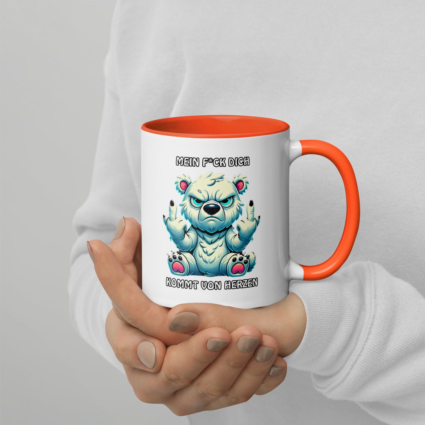 Brummo – Mein F*ck Dich kommt von Herzen - Tasse mit farbiger Innenseite