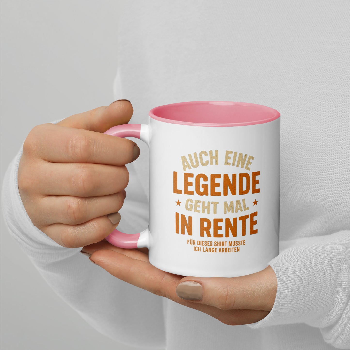 Auch eine Legende geht mal in Rente - Tasse mit farbiger Innenseite