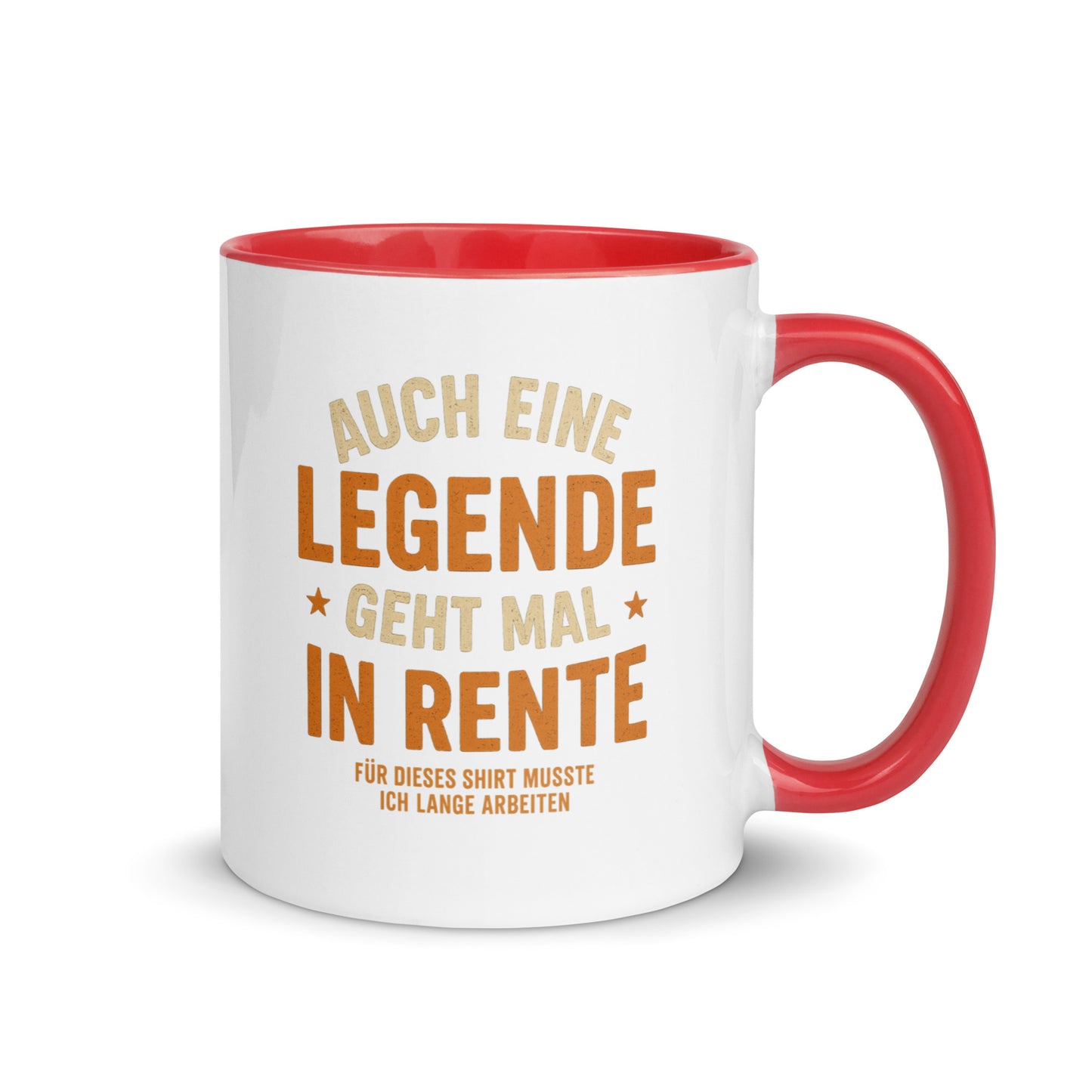 Auch eine Legende geht mal in Rente - Tasse mit farbiger Innenseite