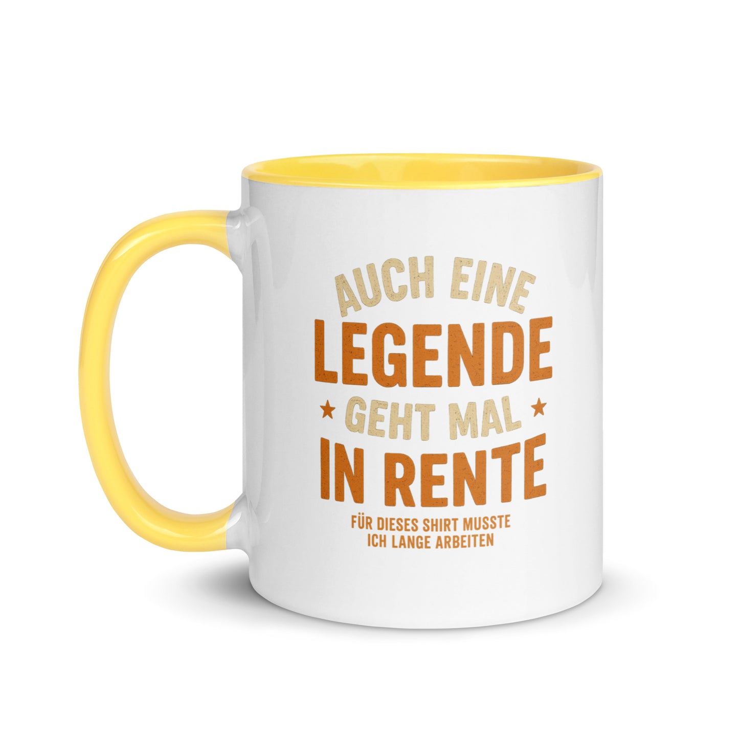 Auch eine Legende geht mal in Rente - Tasse mit farbiger Innenseite