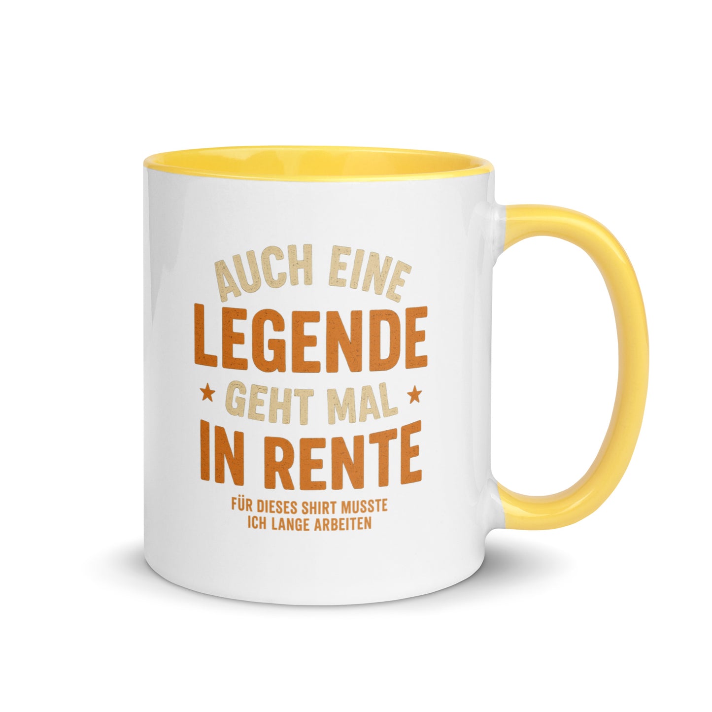 Auch eine Legende geht mal in Rente - Tasse mit farbiger Innenseite