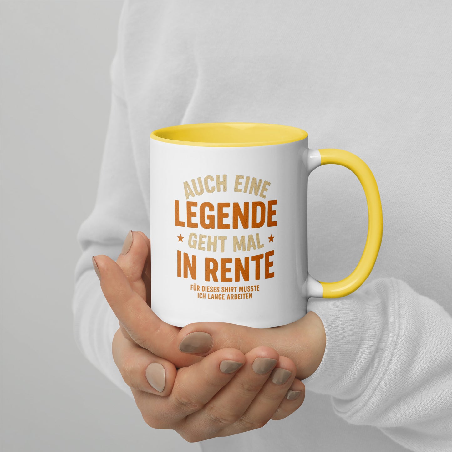 Auch eine Legende geht mal in Rente - Tasse mit farbiger Innenseite