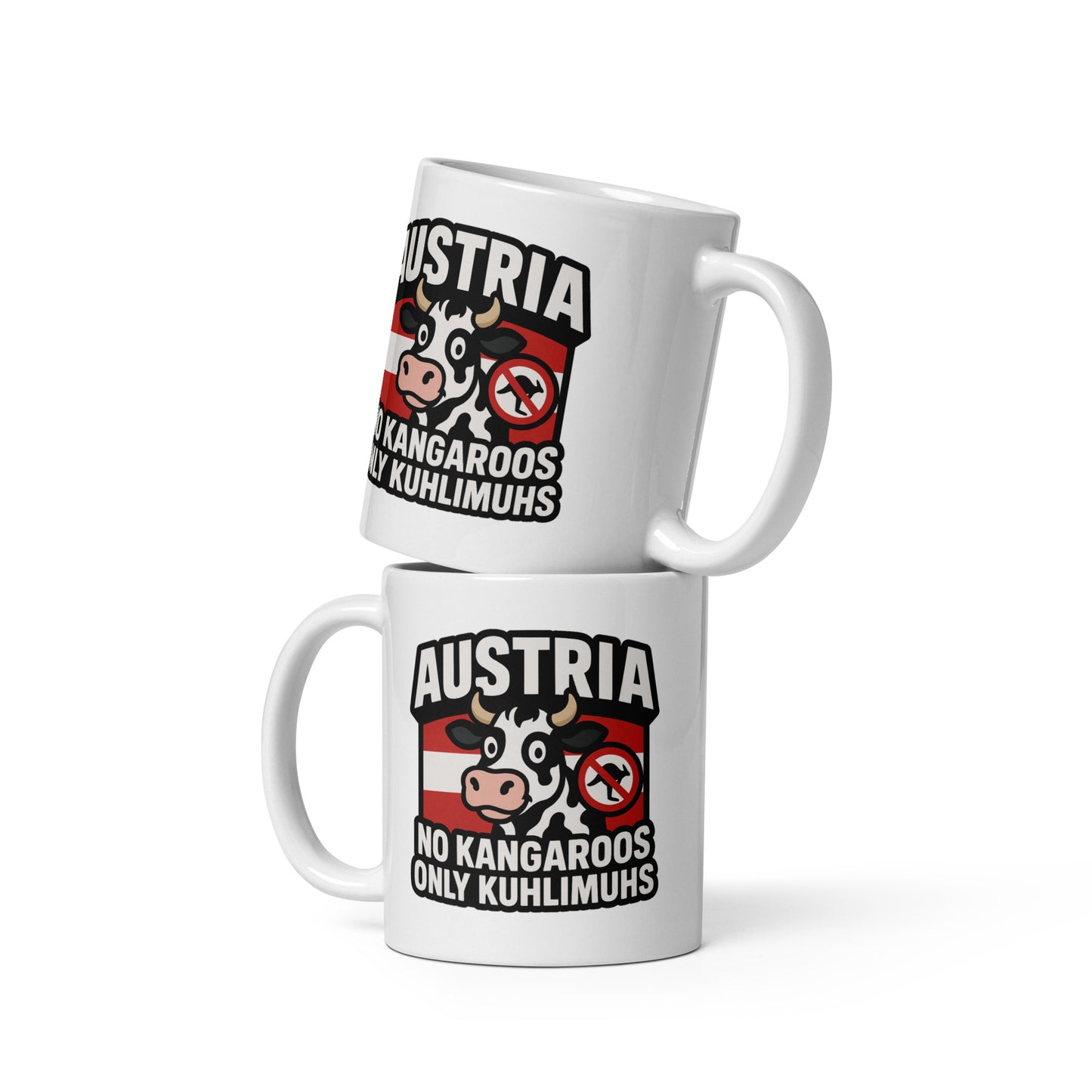 Austria – No Kangaroos, only Kuhlimuhs – FunStuff Tasse