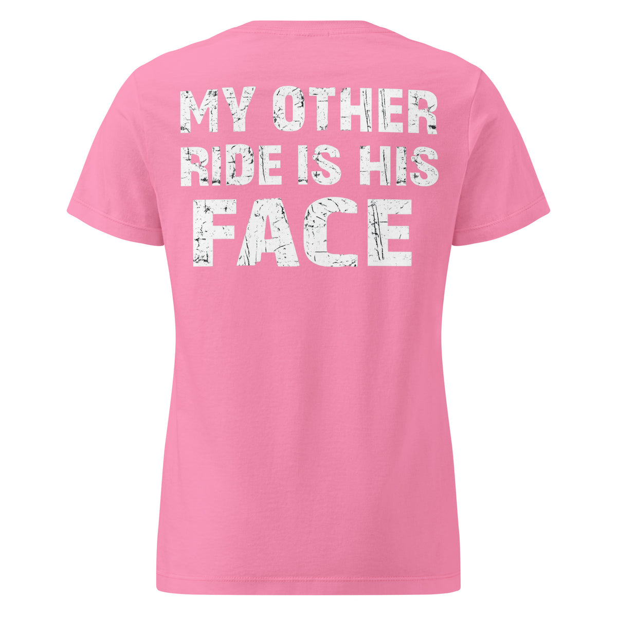 My Other Ride Is His Face – Damen Softstyle Backprint Shirt – Rückansicht