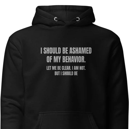 Ashamed of My Behavior – Unisex Hoodie