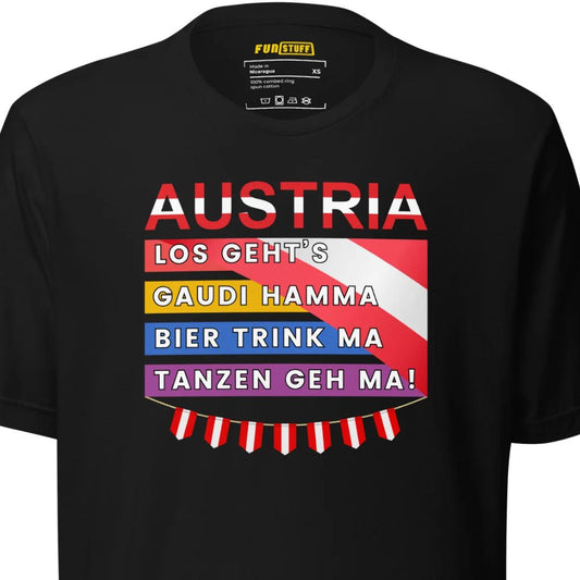 Austria – Gaudi, Bier & Tanzen (ohne Regenbogen) – Unisex T-Shirt