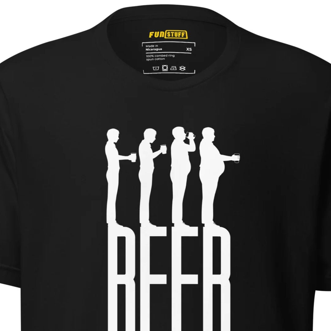 Beer Made This Body – Evolution im Krug – Unisex T-Shirt