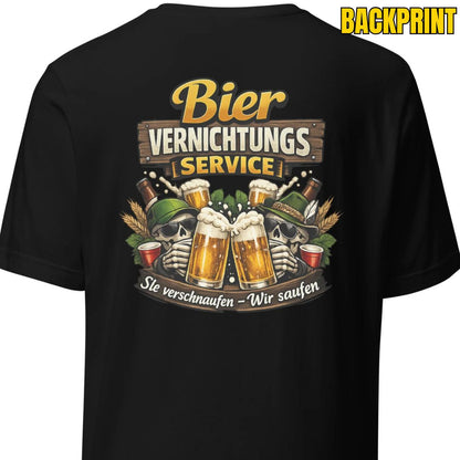 Beer Destruction Service – Backprint Unisex T-Shirt