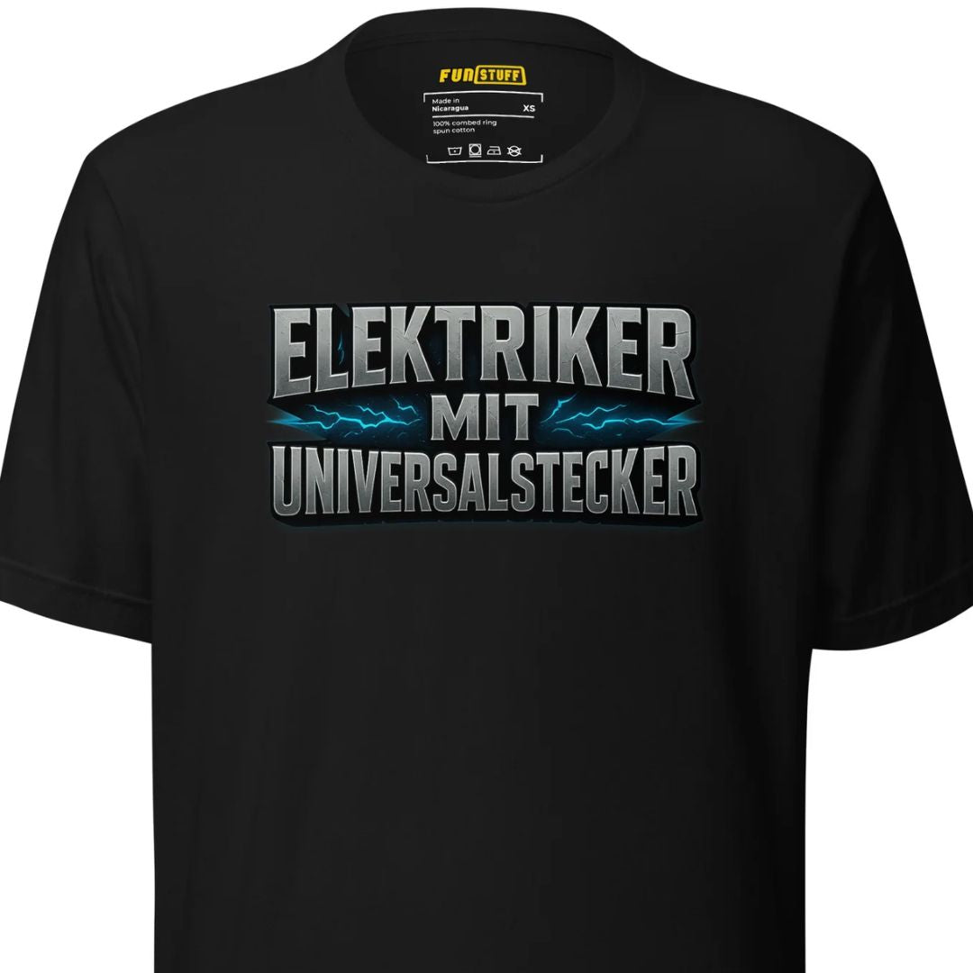 Elektriker mit Universalstecker – T-Shirt