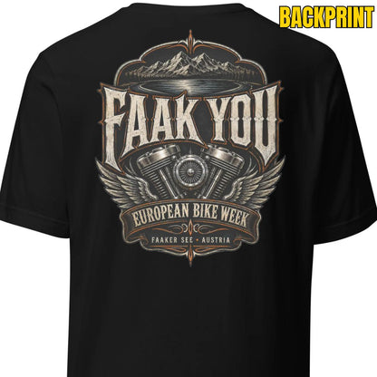 FAAK YOU – European Bike Week – Unisex T-Shirt Backprint