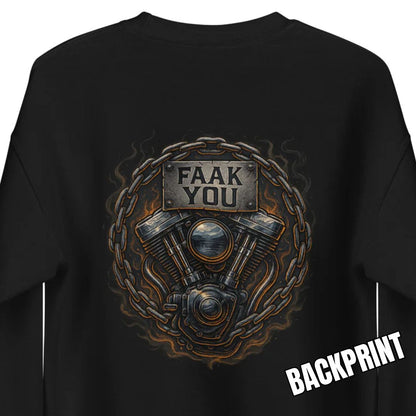 FAAK YOU – V-Twin Statement Backprint - Unisex-Pullover