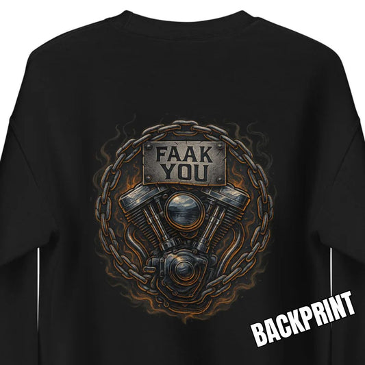 FAAK YOU – V-Twin Statement Backprint - Unisex-Pullover