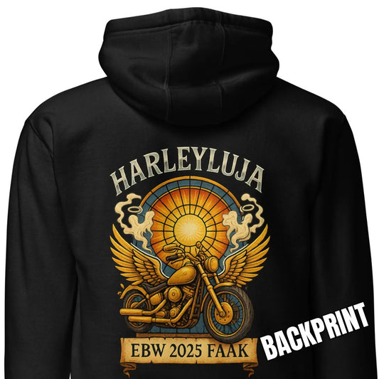 Harleyluja – Faakersee Edition 2025 – Unisex Hoodie (Backprint)