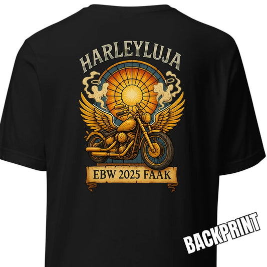 Harleyluja – Faakersee Edition 2025 – Unisex T-Shirt (Backprint)