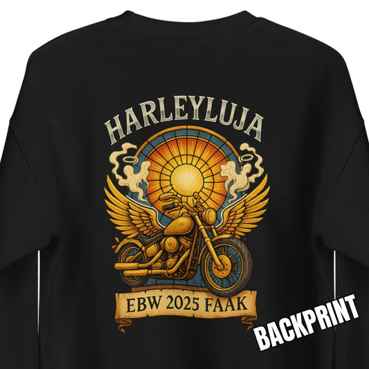Harleyluja – Faakersee Edition 2025 - Unisex-Pullover (Backprint)