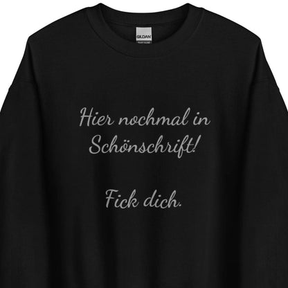 Hier nochmal in Schönschrift – Sweater