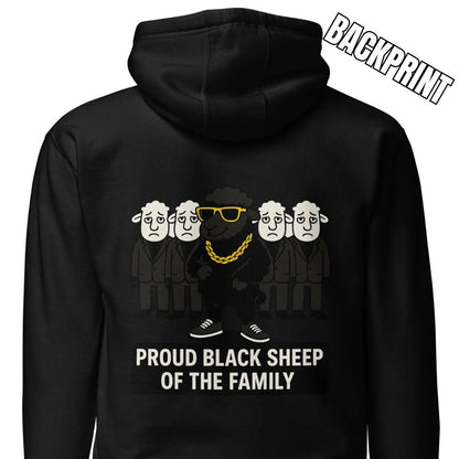 Proud Black Sheep of the Family – Unisex Hoodie Backprint