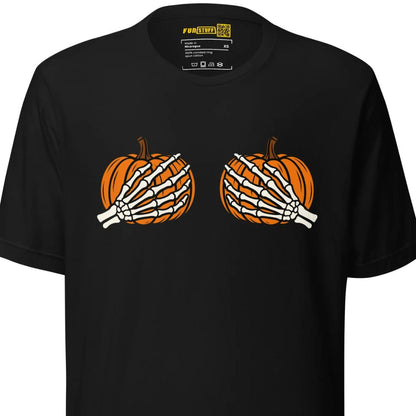 Pumpkin Boobs – Halloween Shirt mit Skeletthänden