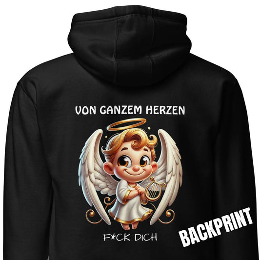 Von ganzem Herzen – F*ck Dich (Angel Edition) – Unisex Hoodie Backprint