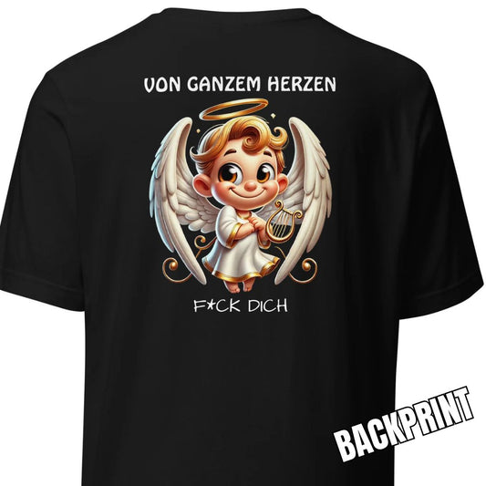 Von ganzem Herzen – F*ck Dich (Angel Edition) – Unisex Shirt Backprint