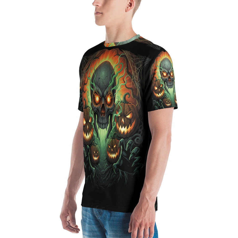 Halloween Skull & Pumpkins - Full Print Tee