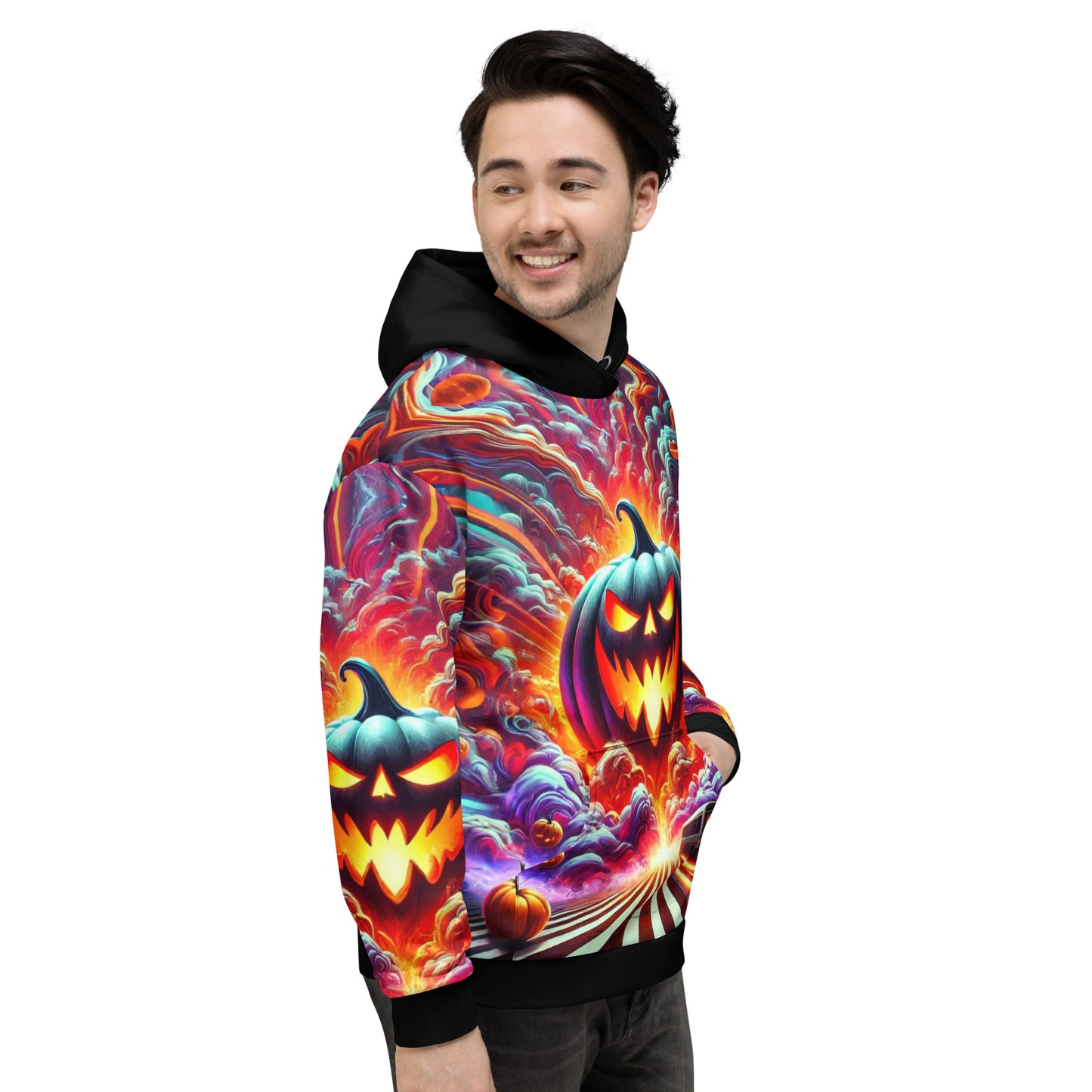 Hell-O-Ween Pumpkin Full Print Hoodie