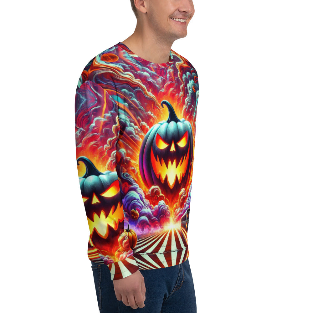 Hell-O-Ween Pumpkin Full Print Sweater