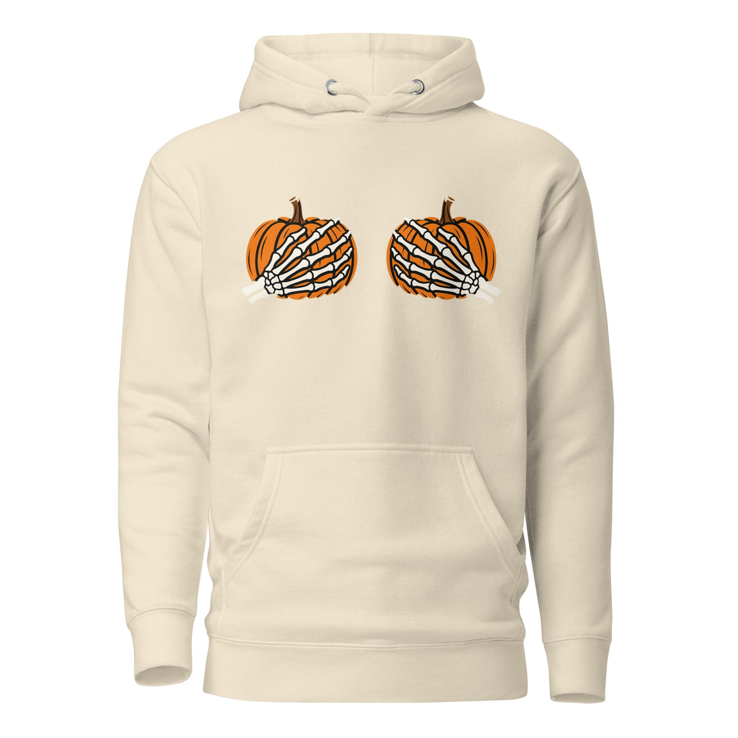 Pumpkin Boobs – Halloween Hoodie mit Skeletthänden