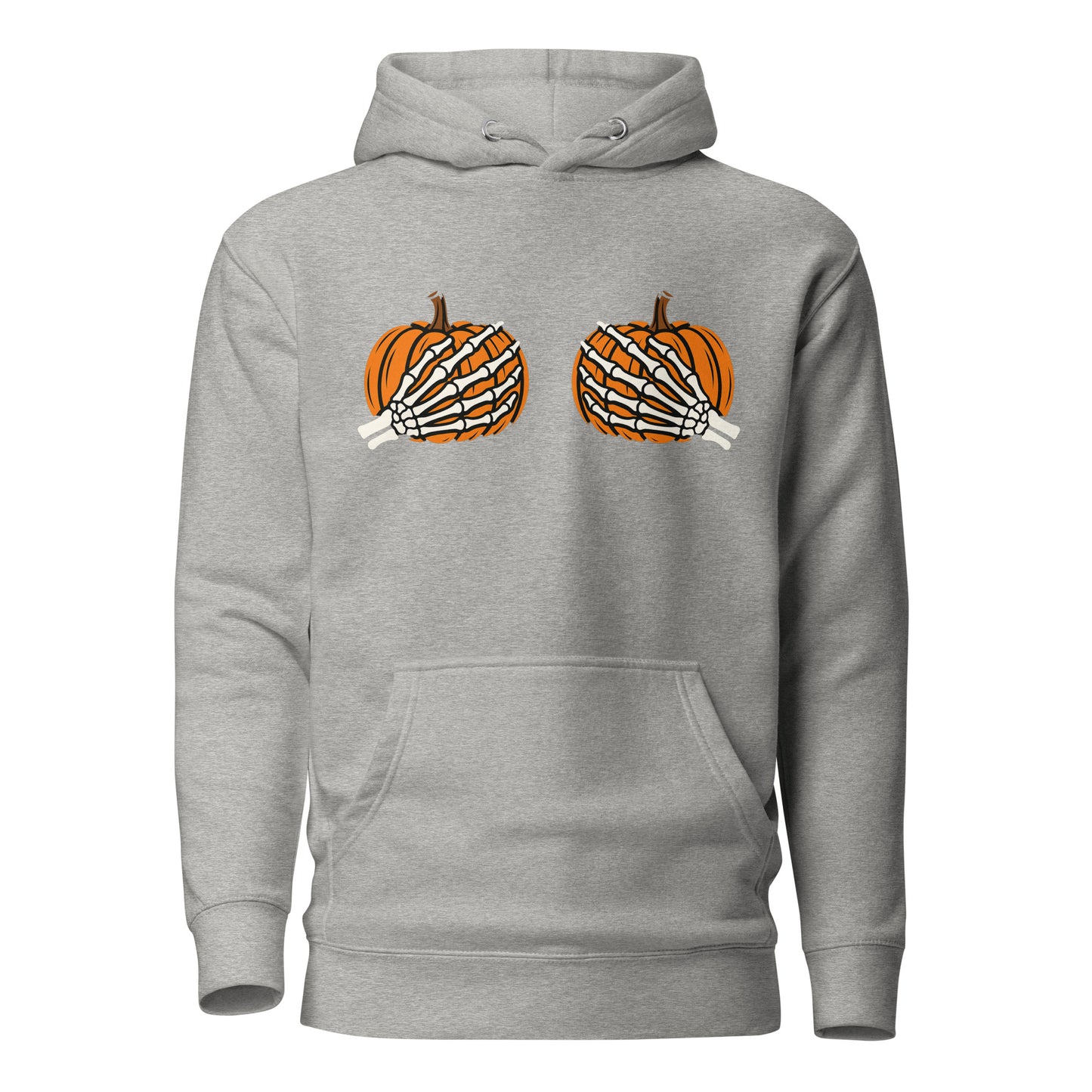 Pumpkin Boobs – Halloween Hoodie mit Skeletthänden
