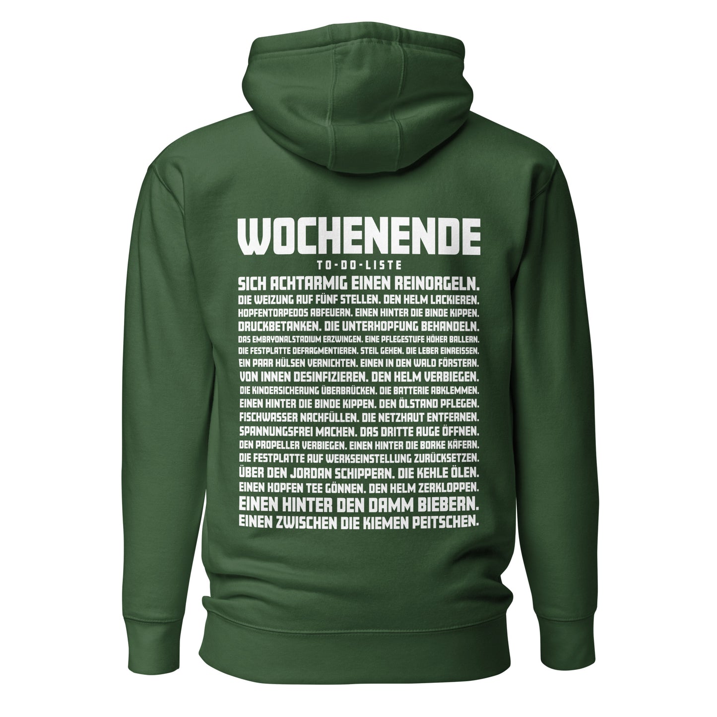 Wochenende – To-Do-Liste – Unisex Hoodie Backprint