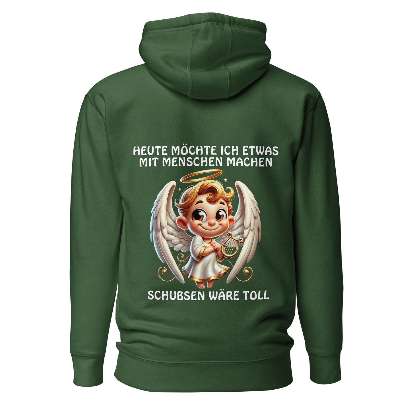 Engel Schubsen wäre toll – Unisex Hoodie Backprint
