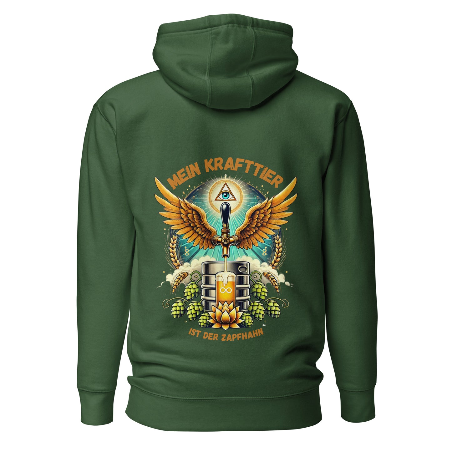 Mein Krafttier ist der Zapfhahn – Unisex Hoodie Backprint