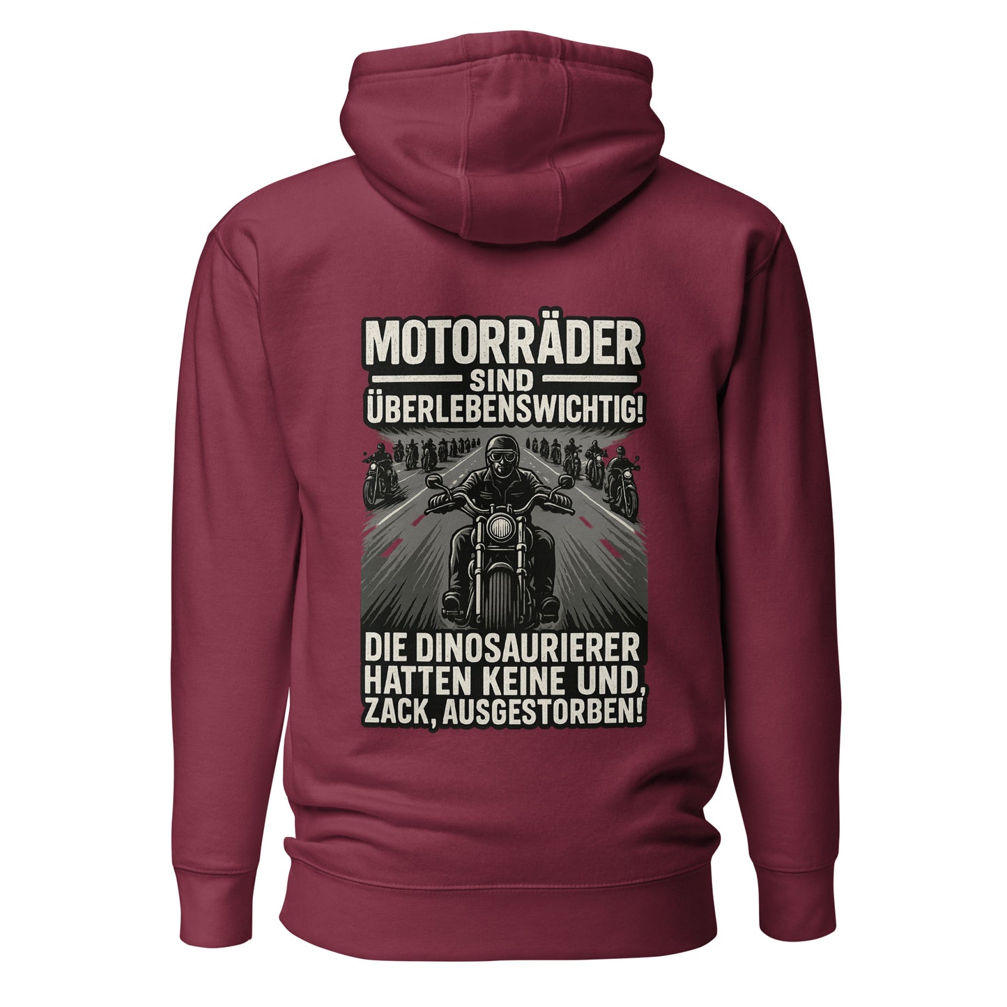 Motorräder sind überlebenswichtig – Biker Backprint Hoodie
