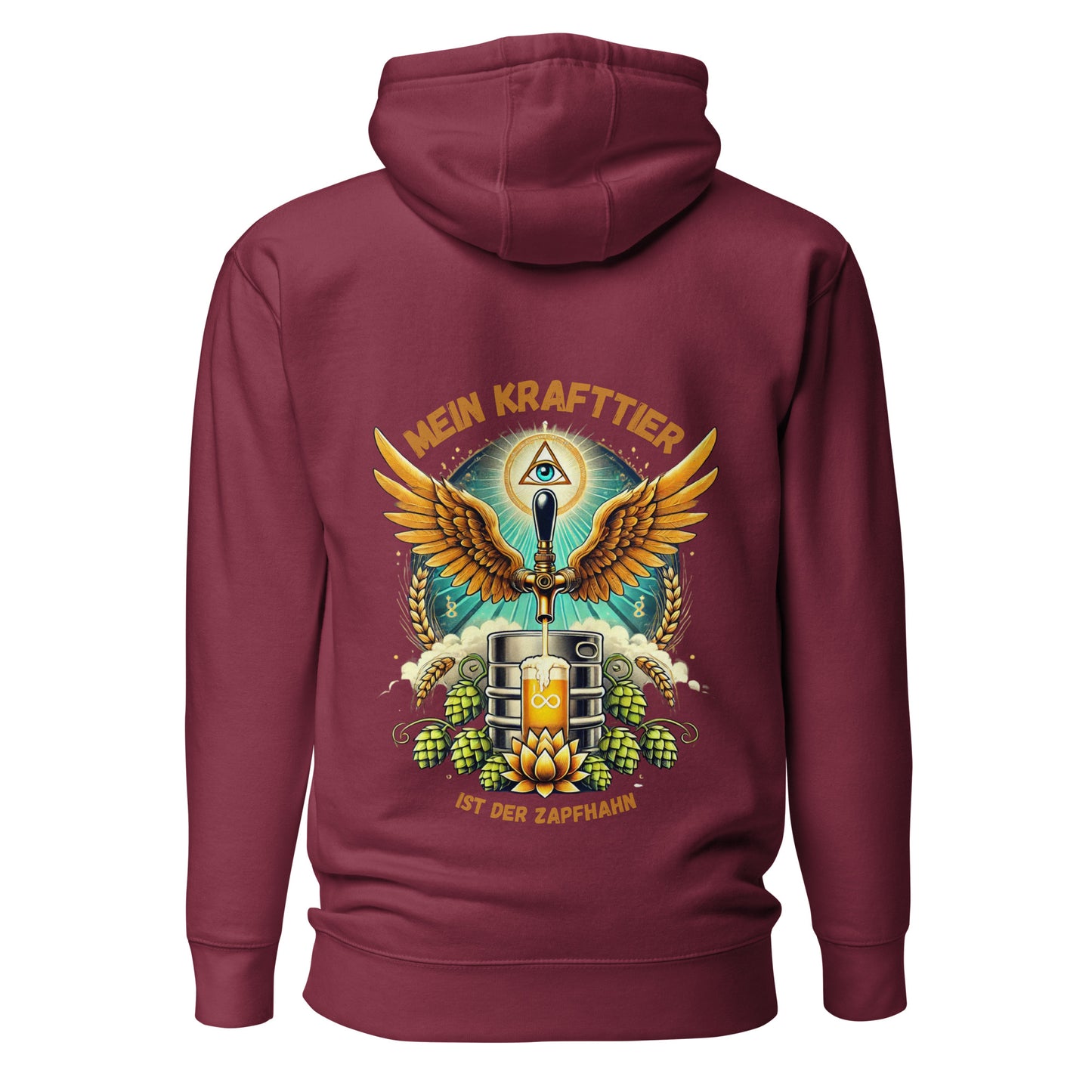 Mein Krafttier ist der Zapfhahn – Unisex Hoodie Backprint