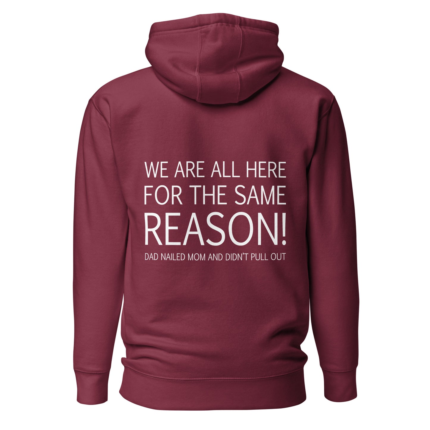 We Are All Here For The Same Reason – Unisex Hoodie Backprint