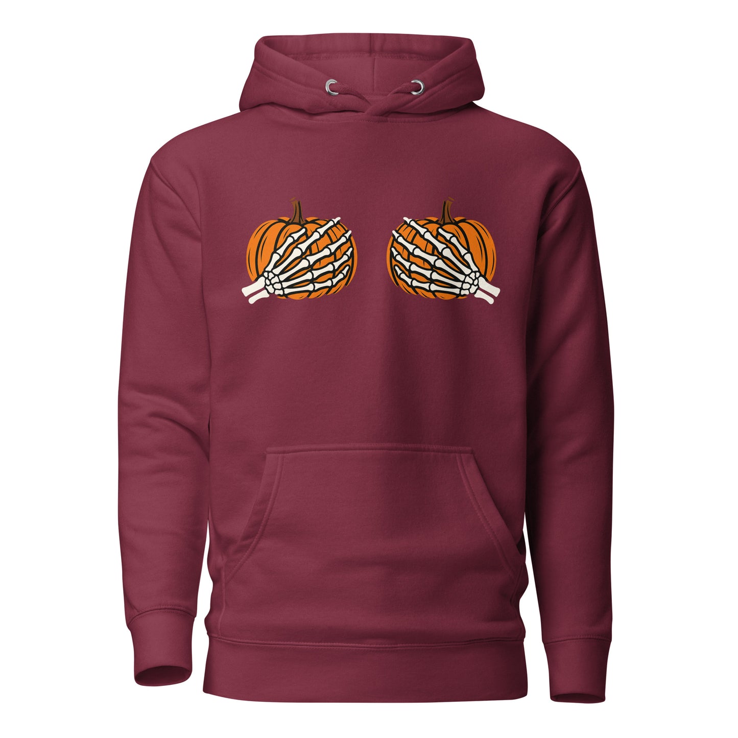 Pumpkin Boobs – Halloween Hoodie mit Skeletthänden
