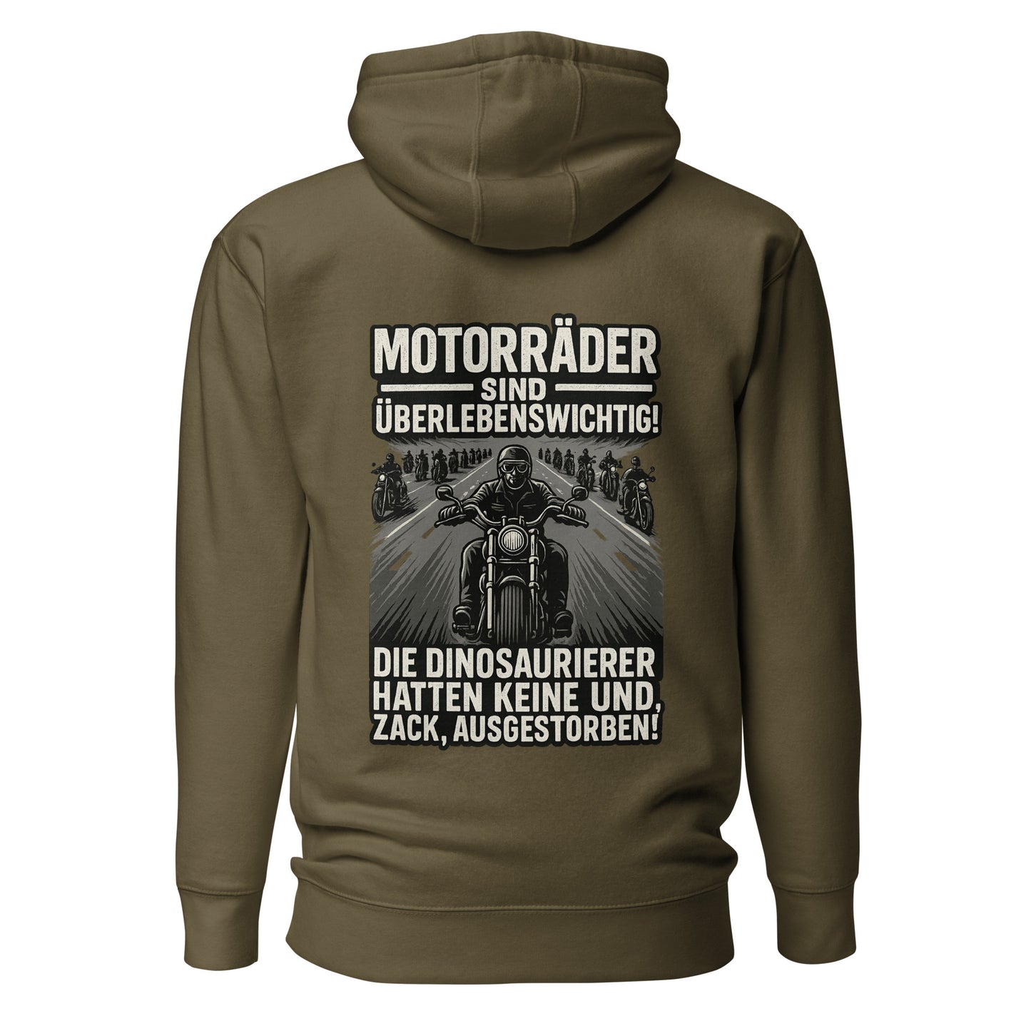 Motorräder sind überlebenswichtig – Biker Backprint Hoodie